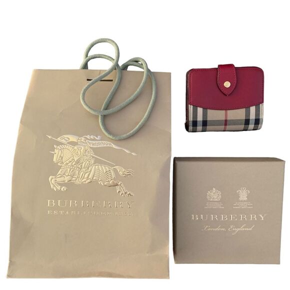 BURBERRY Finsbury Wallet Horseferry Check Canvas and Leather - Picture 14 of 14